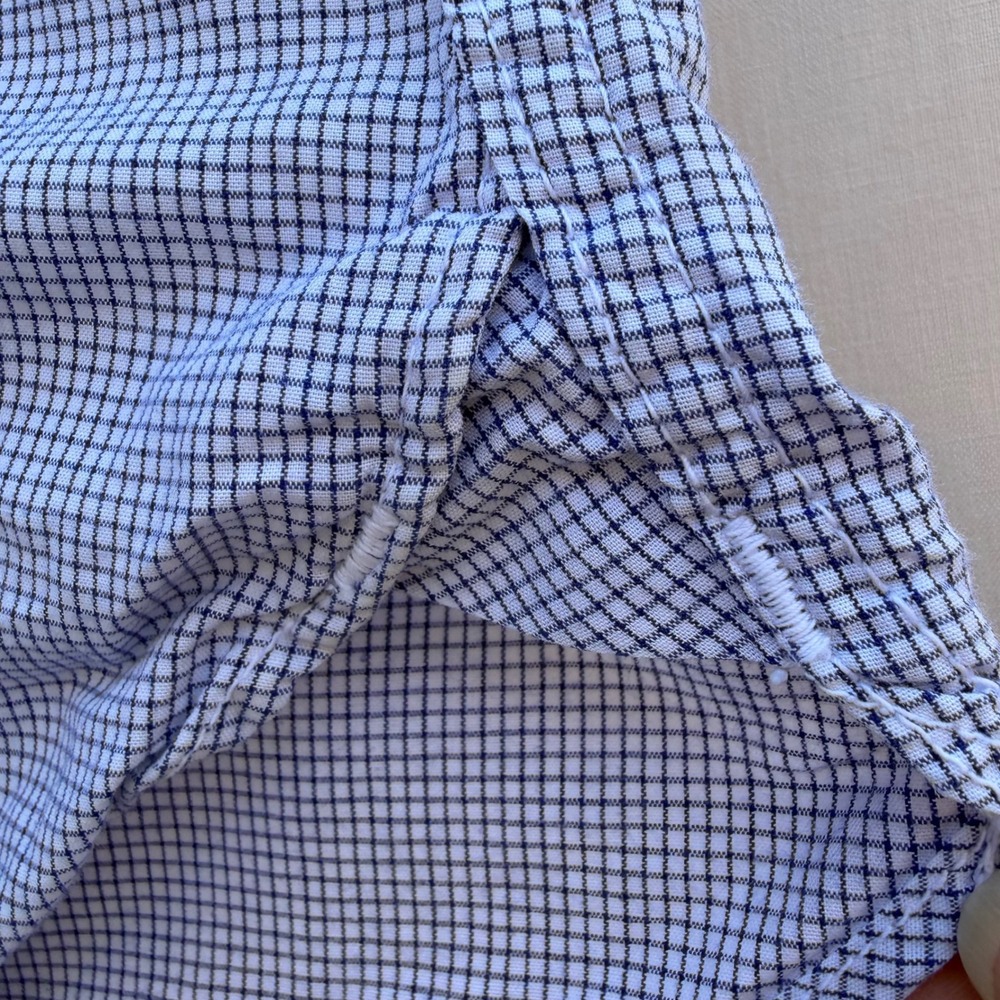 Post O'Alls Shirt‎ Mens M Blue Check Short Sleeve Button Up Workwear USA Made - Picture 7 of 8